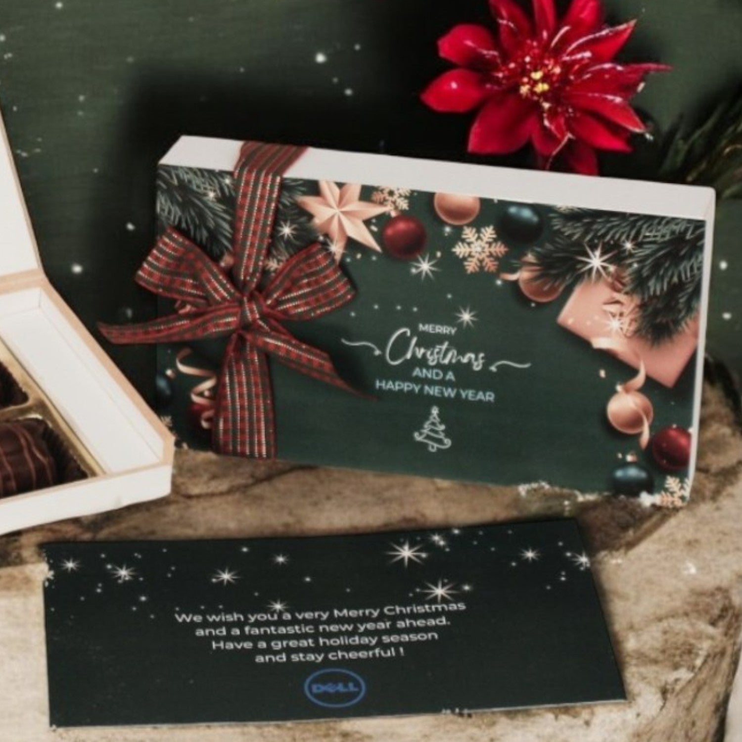 ZOROY Personalised Customised Photo Printed Wooden Chocolate Gift Box of 6 - Christmas Gift and New Year with Company Name, Brand Logo printed on Chocolates and Personalised Message Card