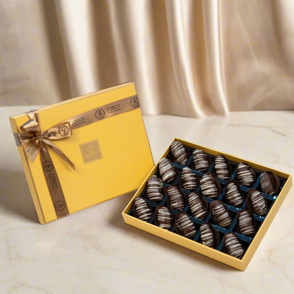 ZOROY Box of 20 Rocky Roasted Almond Dates - 300 Gm - ZOROY
