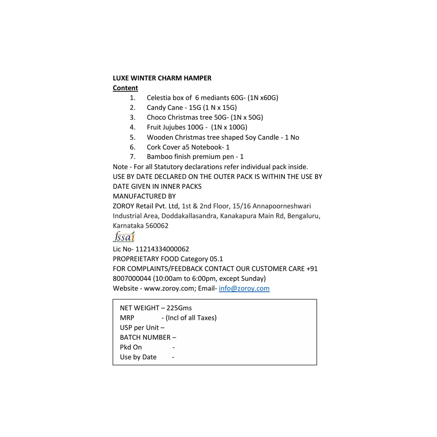 ZOROY Luxe Winter Charm Christmas Gift Hamper | Reusable Faux Leather Basket with Chocolates, Candy Cane, Soy Candle, eco friendly gift & Festive Treats | Corporate & Secret Santa Gifting