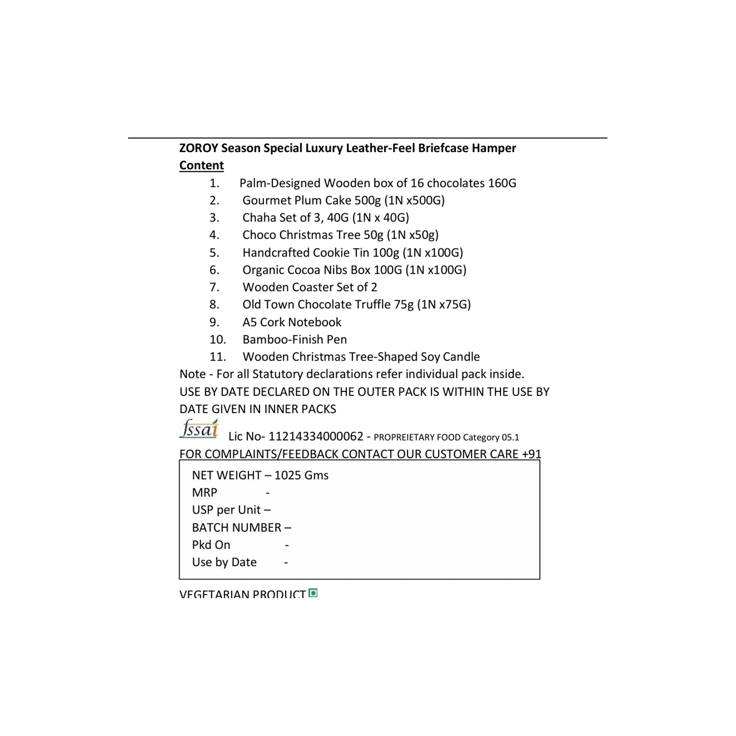 ZOROY Season Special Luxury Leather-Feel Briefcase Hamper | Plum Cake, Chocolates, Gourmet Teas, Cocoa Nibs, Cookies, Soy Candle & Festive Gifts | Premium Christmas & Corporate Gifting Hamper