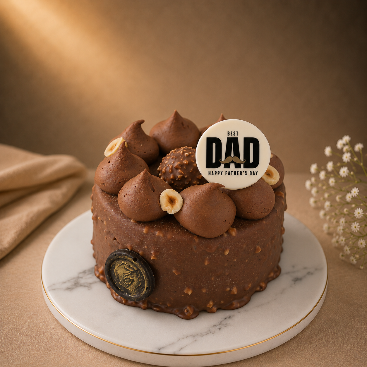 ZOROY Eggless Ferro Rocher Hazelnut Bento Cake - 400g | Fateher's day