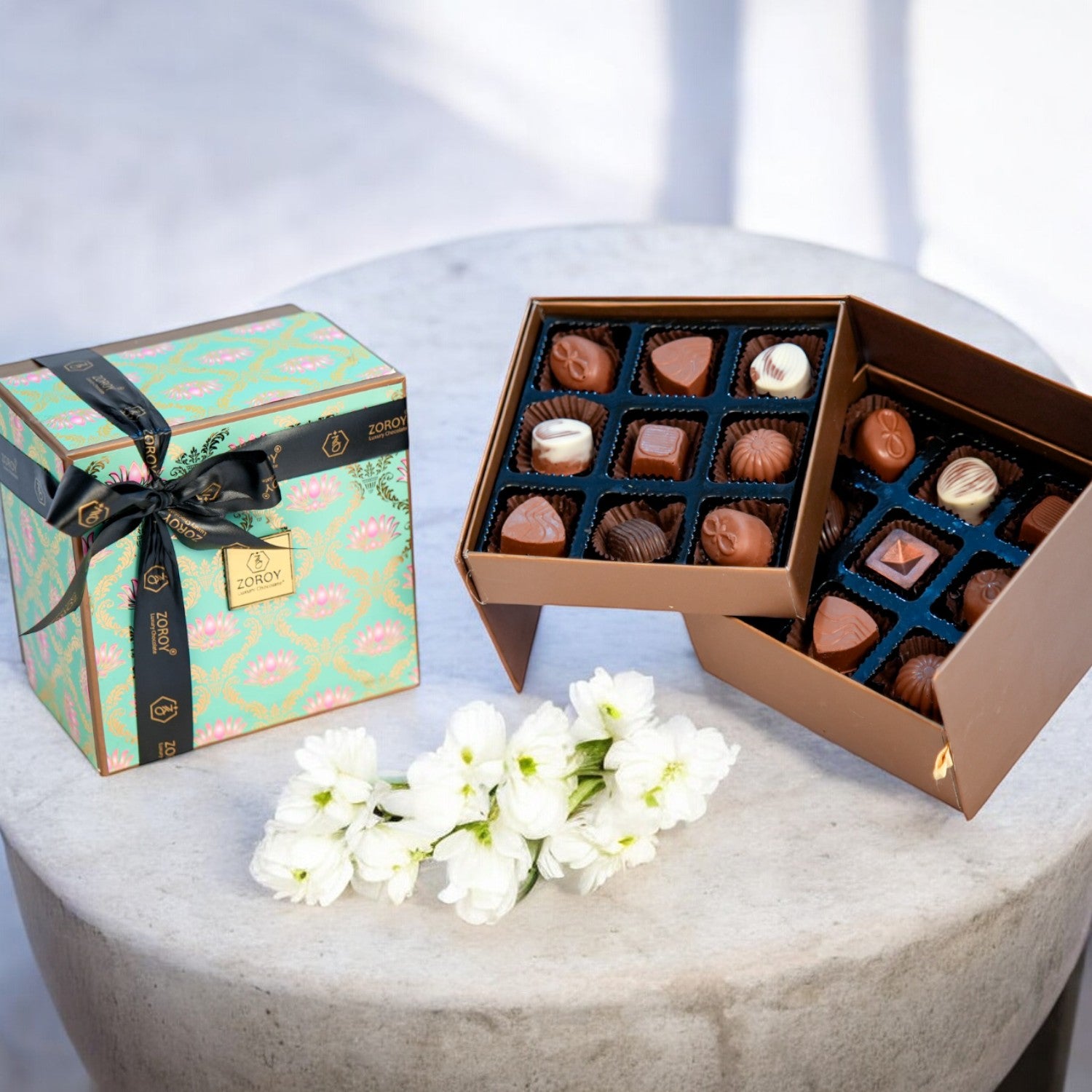 ZOROY Double decker special festive Collection box of 27 soft centered Chocolates ( 297 Gms) - ZOROY