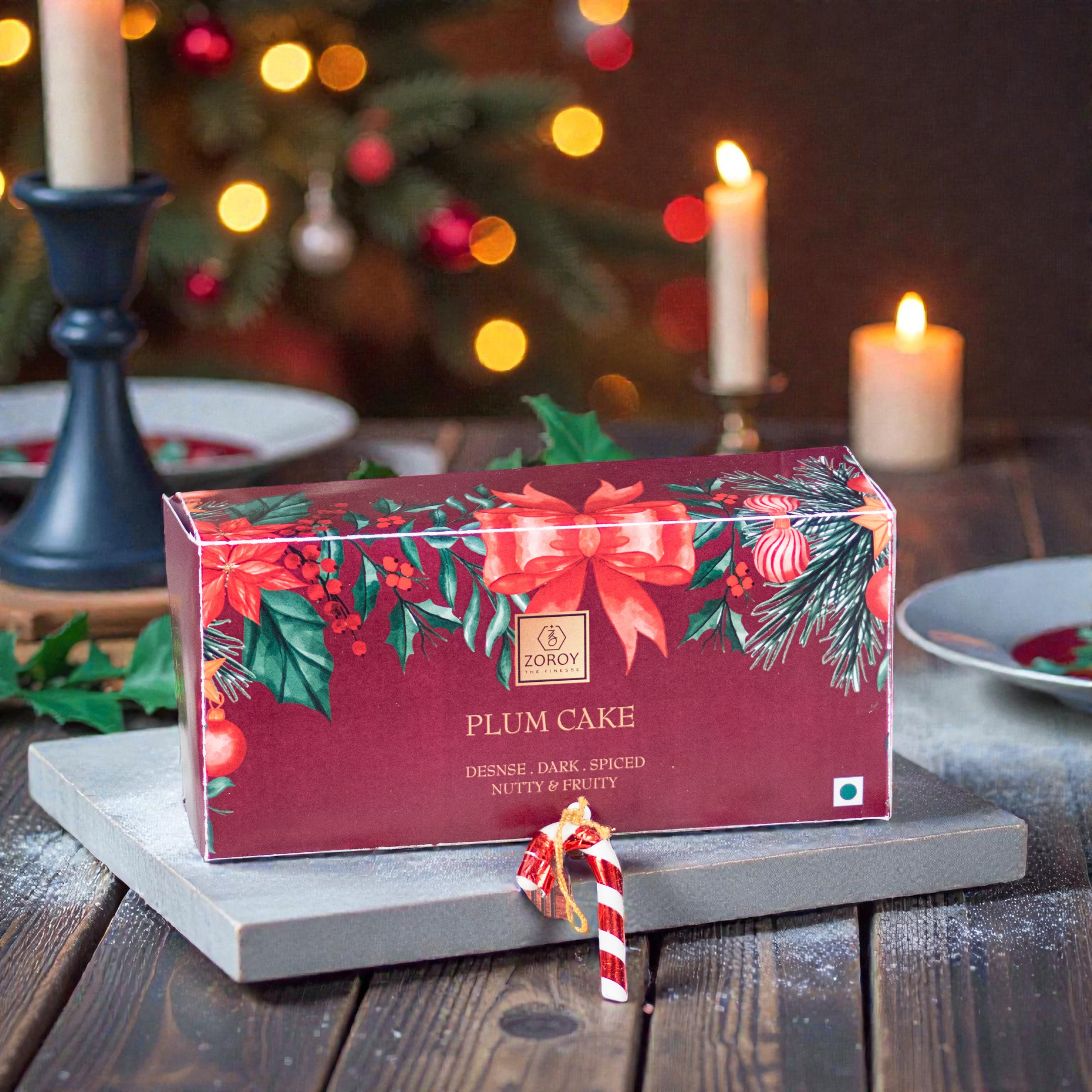 ZOROY Luxury Chocolate Delicious Rich Eggless Plum cake Mixed With Dry Fruits - 350 Grams 100% Veg