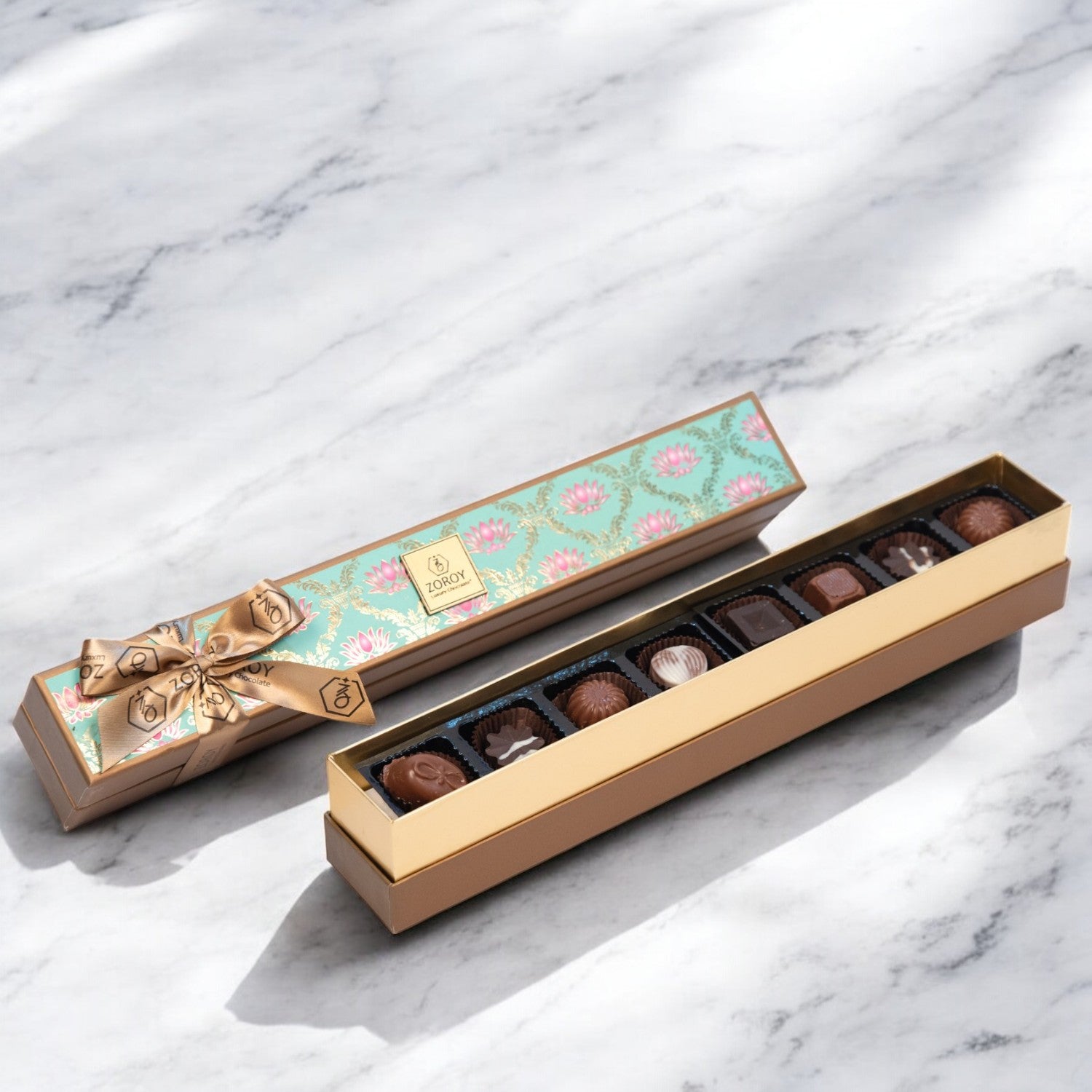 ZOROY Long Lotus Box of 8 Assorted Delite Chocolate Gift Pack (88 Gms) - ZOROY