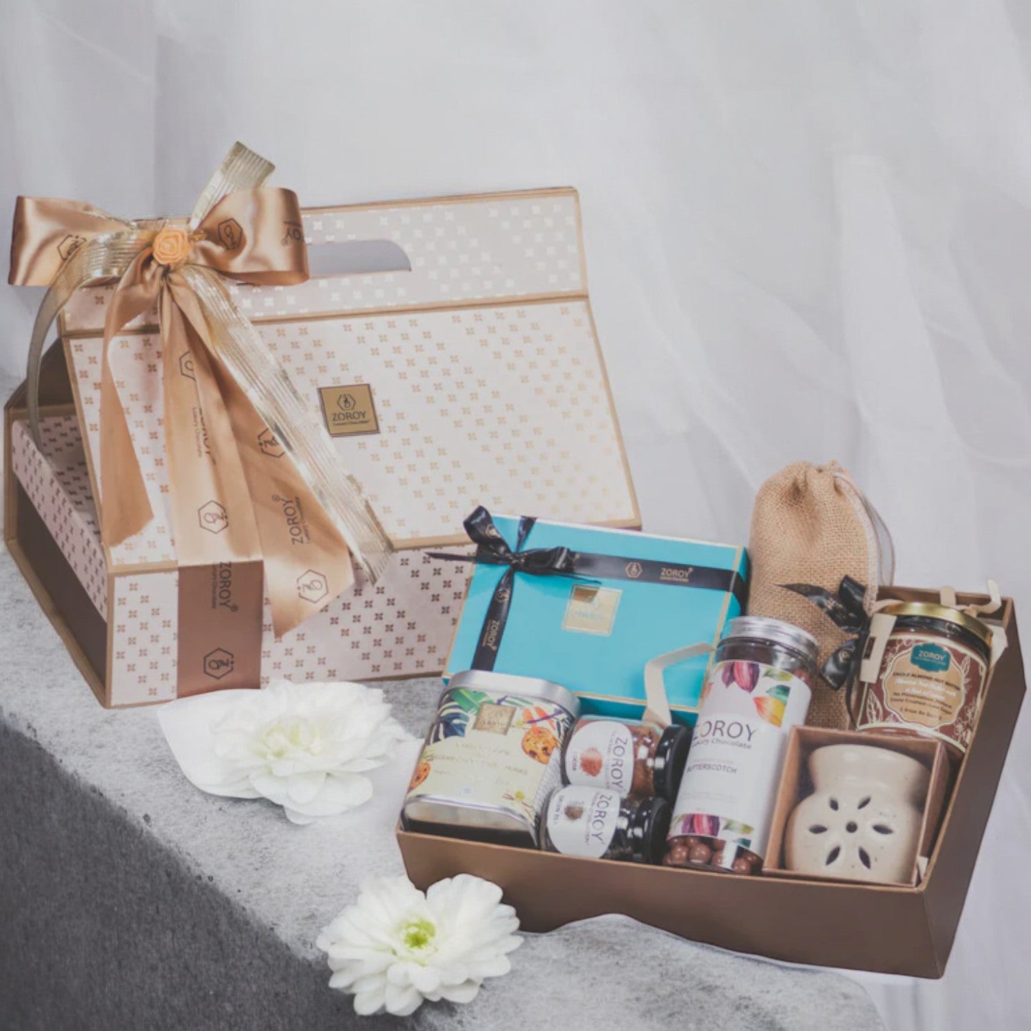 ZOROY The Happiness Basket Hamper of chocolates, assorted dry fruits , cookies, nut butter and assorted goodies