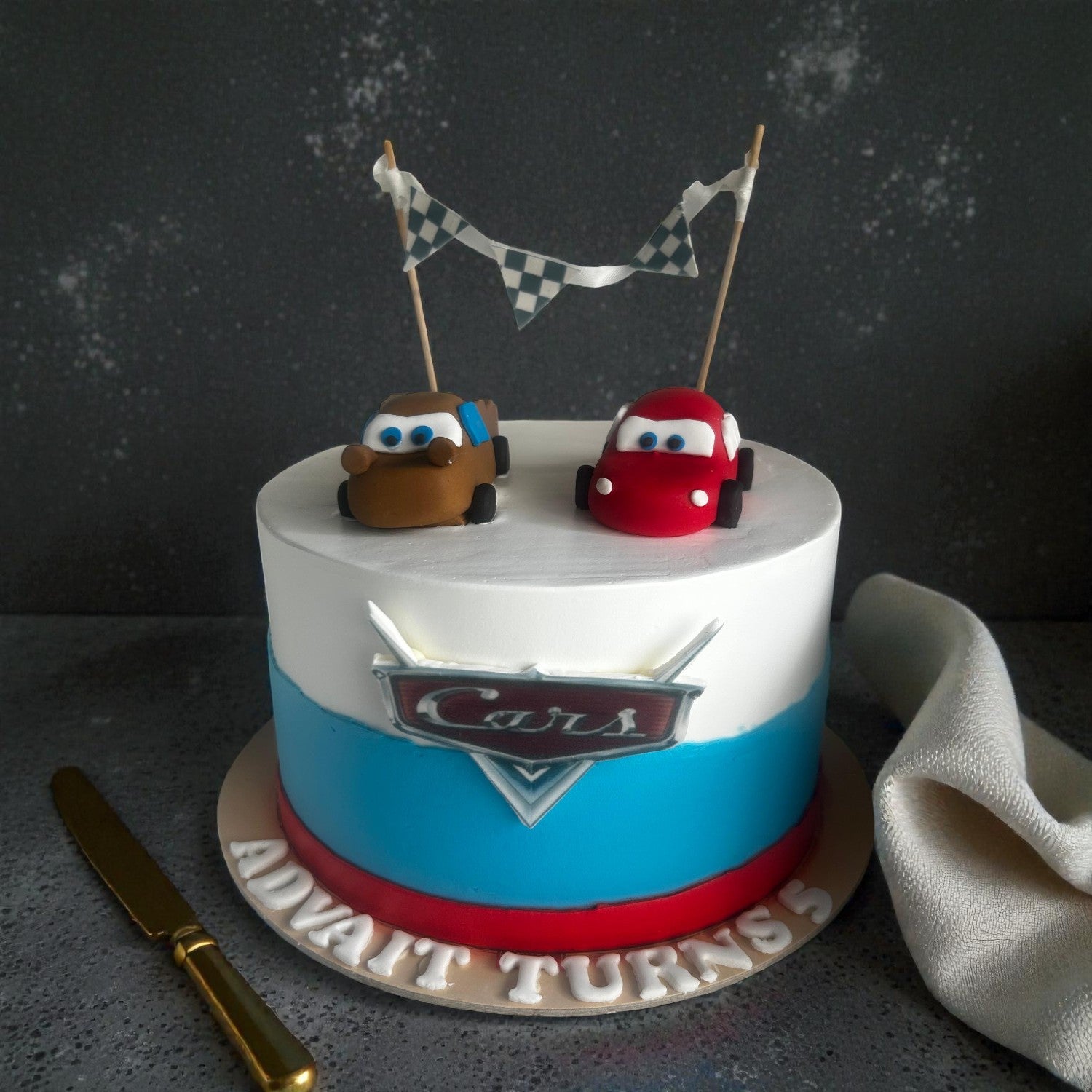 McQueen Car Theme Cake