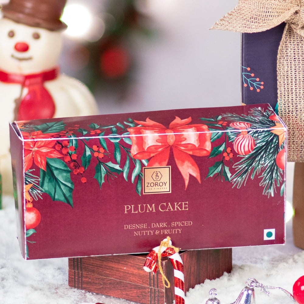 ZOROY Luxury Chocolate Delicious Rich Eggless Plum cake Mixed With Dry Fruits - 350 Grams 100% Veg