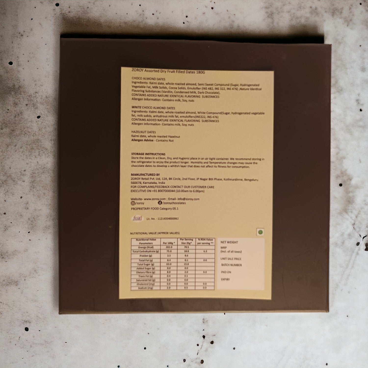 ZOROY Assorted Dry Fruit Filled Dates 180G