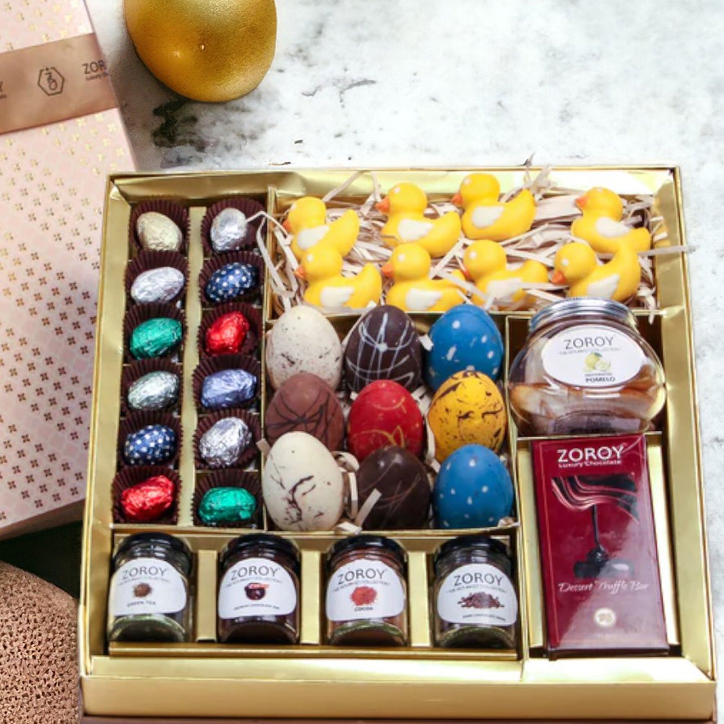 ZOROY Easter Feast Gift Hamper with Assorted Egg's Ducks Chocolate