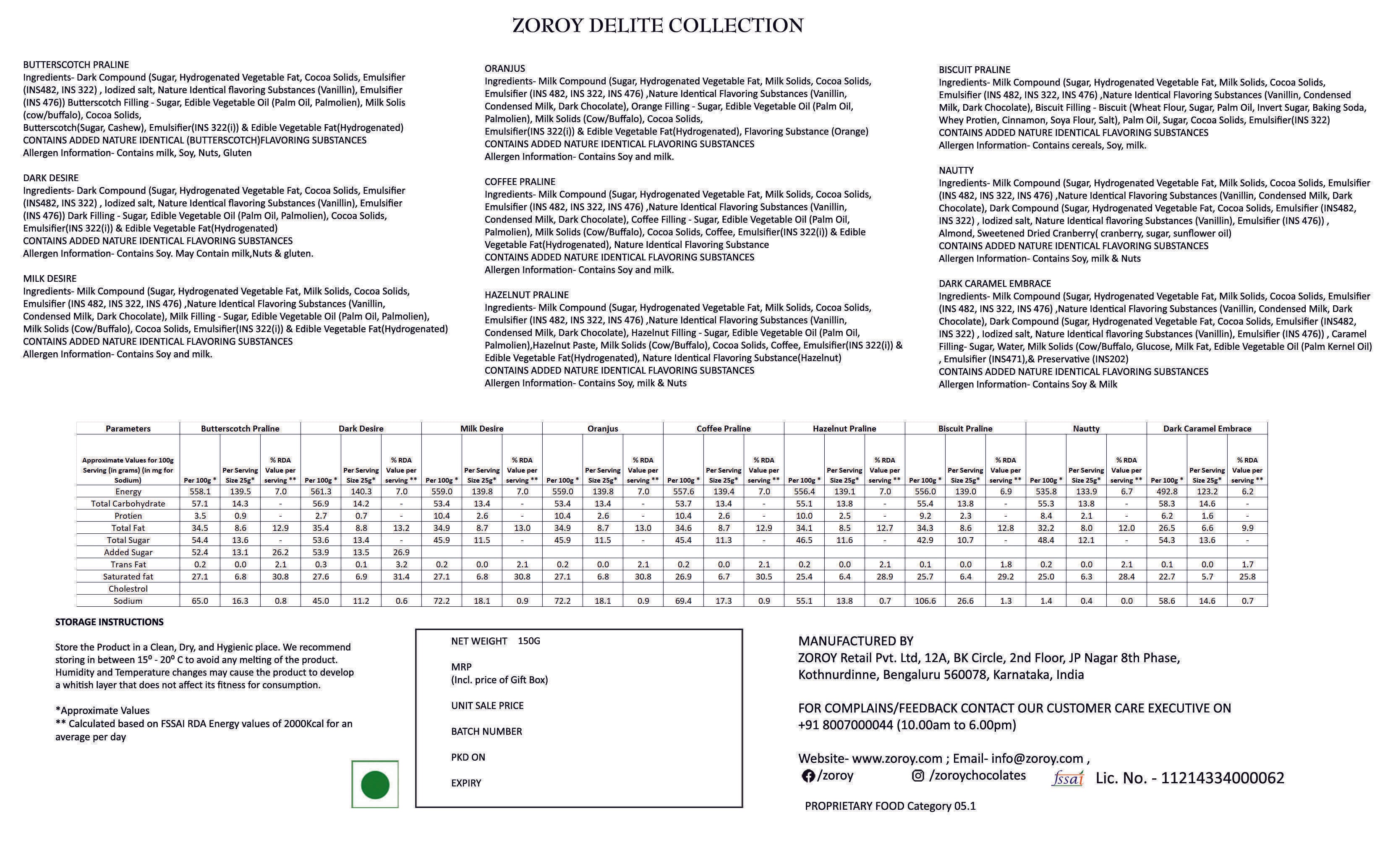 ZOROY drawer box of love, love and more love