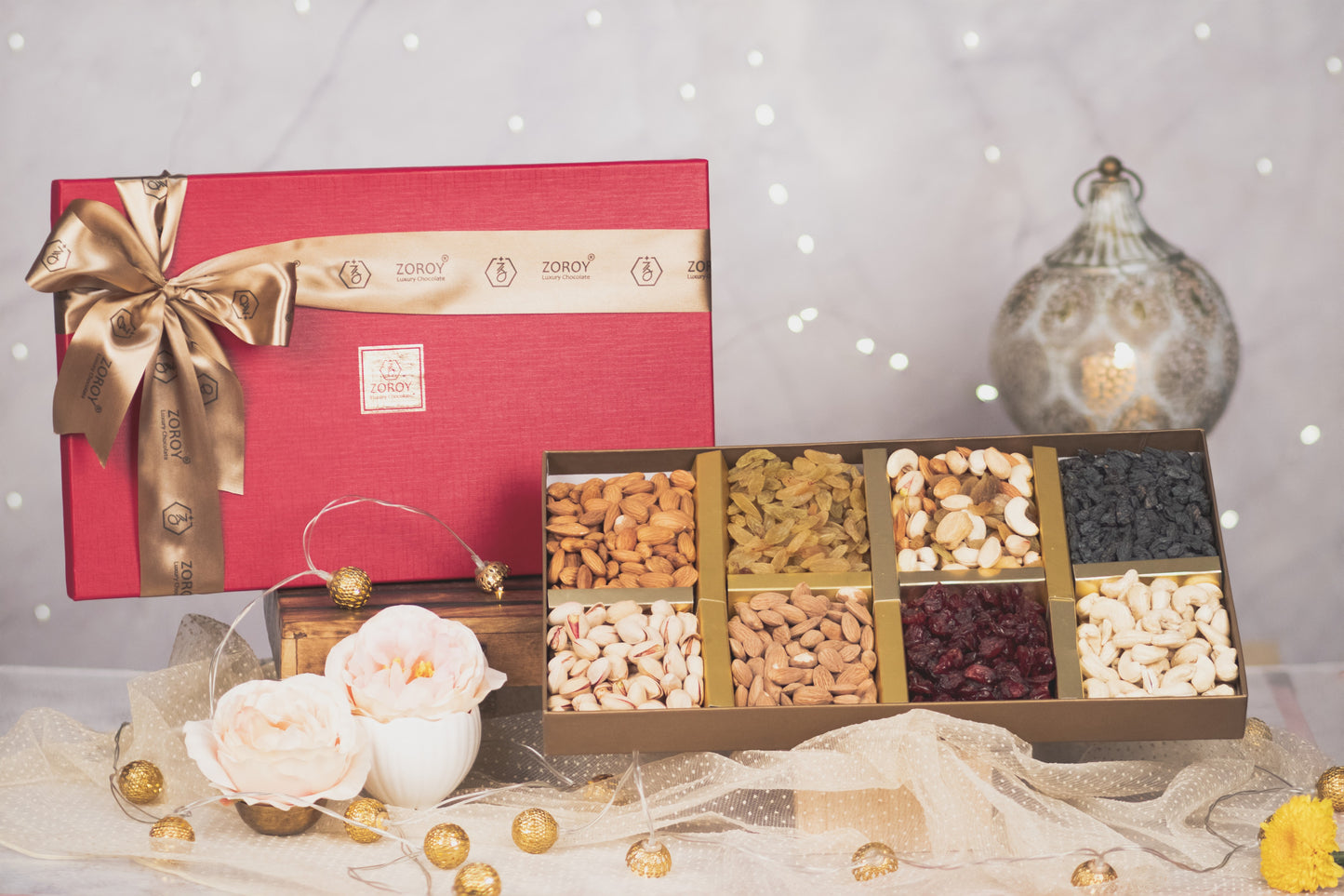ZOROY Diwali Gift Box With 800 Gms 8 Varieties of Assorted Dry Fruits Combo Pack