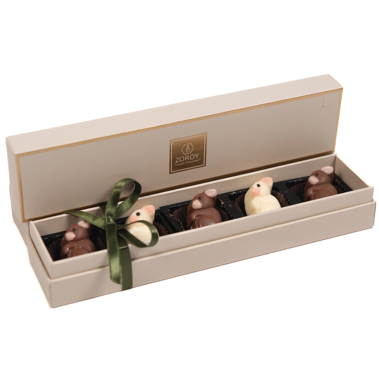 ZOROY Luxury Chocolate Easter Egg Hunt Cane Basket Hamper | Milk & White Chocolate Bunnies | Colourful Easter Eggs filled with candy |Chocolate Rice Crispies | Festive Easter Treats for Kids & Adult