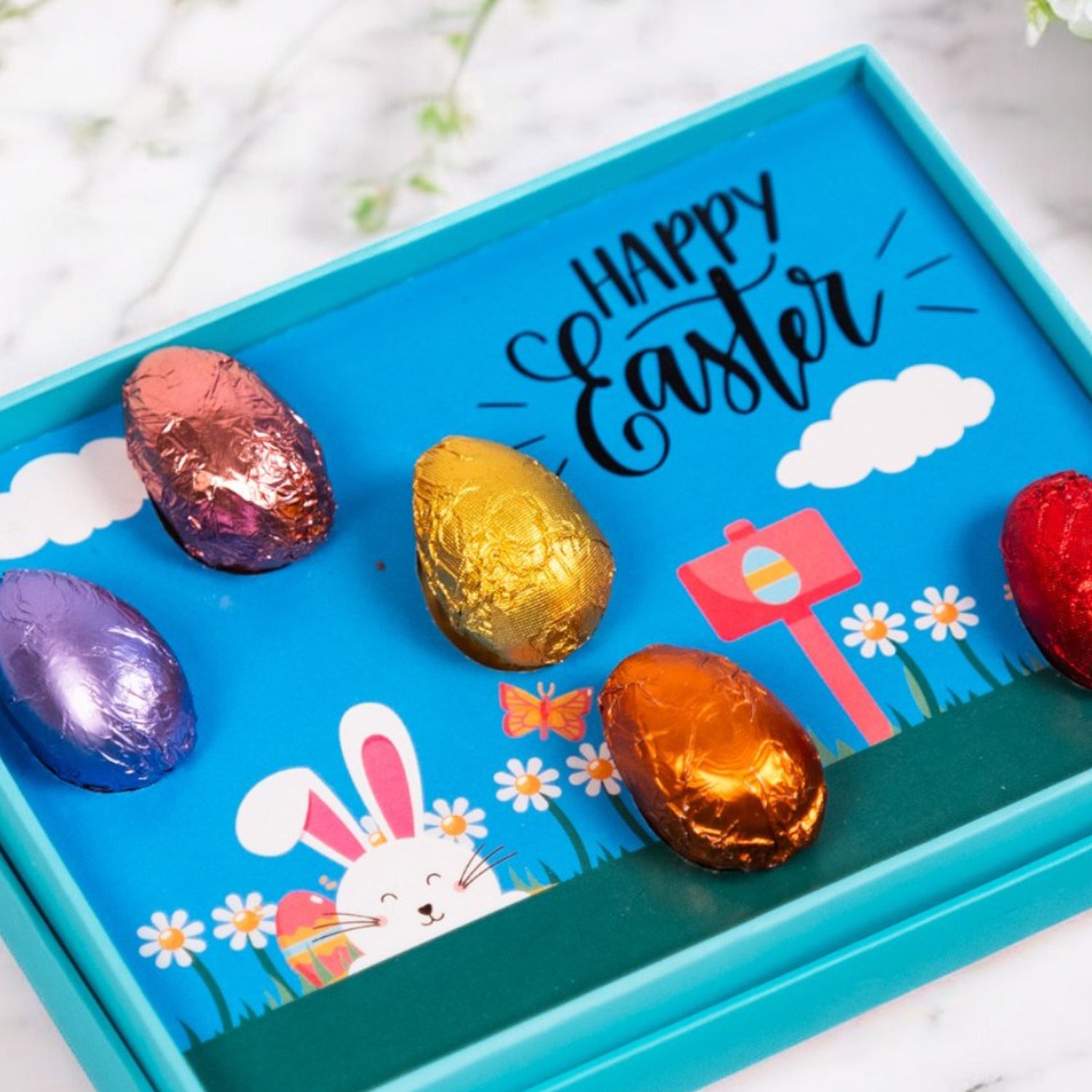 ZOROY Luxury Chocolate Easter Egg Box | Pack of 5 Mini Cream Filled Eggs | Premium Milk Chocolate Treats | Easter Basket Filler, Egg Hunt Goodies, Party Favors & Festive Gifting for Kids & Adults