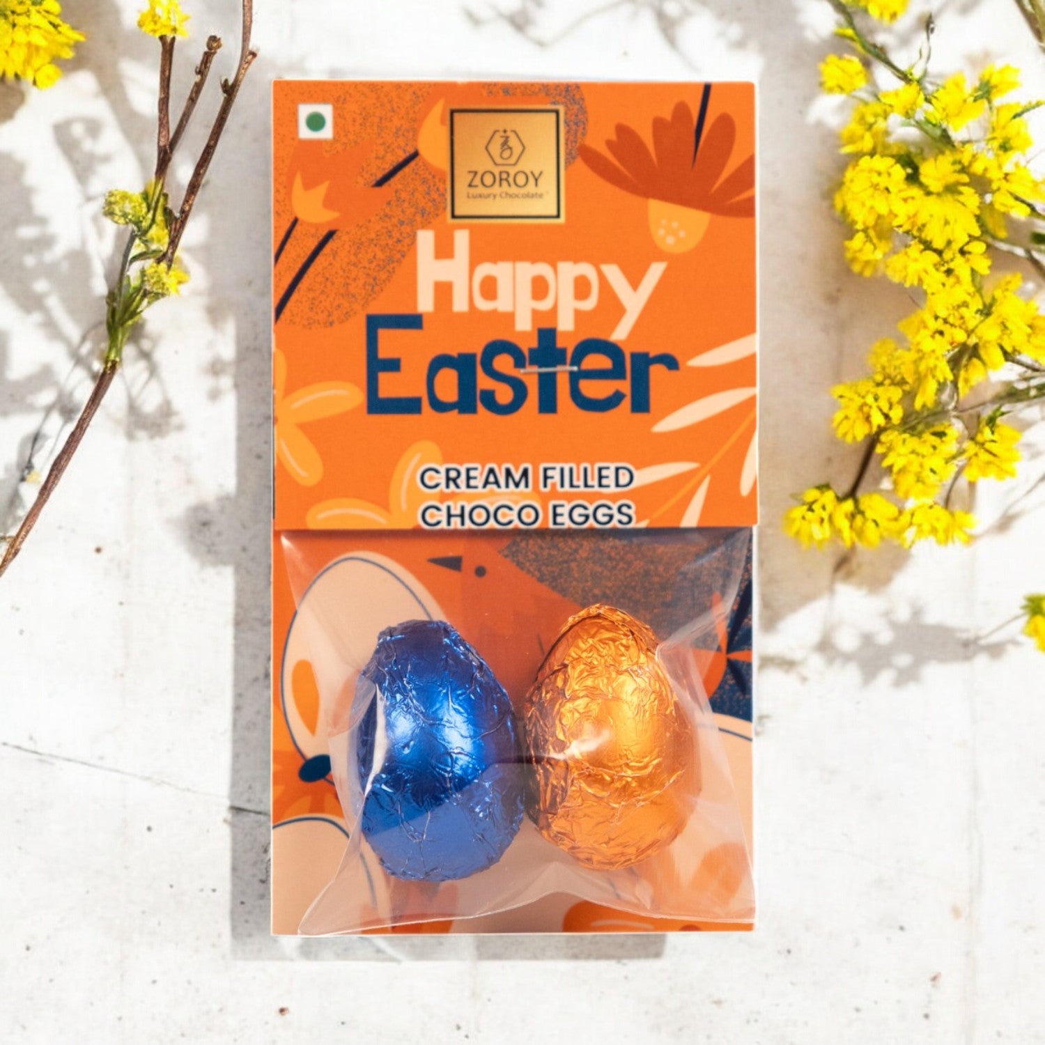 ZOROY Luxury Chocolate Easter Egg Hunt Cane Basket Hamper | Milk & White Chocolate Bunnies | Colourful Easter Eggs filled with candy |Chocolate Rice Crispies | Festive Easter Treats for Kids & Adult