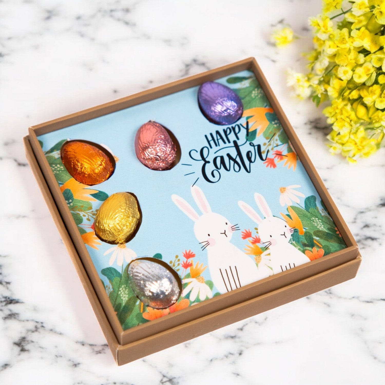 ZOROY Luxury Chocolate Easter Springtime Treats Basket with Choco Eggs, Ducks, Biscuit & Gourmet Snacks | Premium Treats Box |Holiday Gifts & Goodies for Kids, Adults & Festive Gifting | Basket Filler