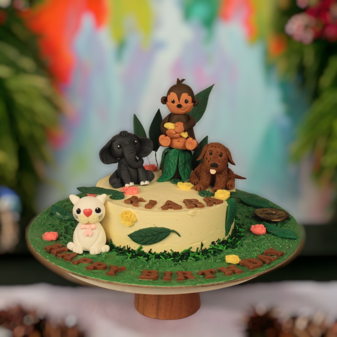 ZOROY I Love Animals Theme Cake