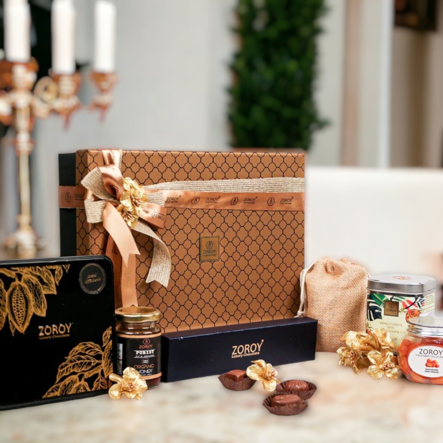 ZOROY Gourmet hamper box of goodies and chocolates