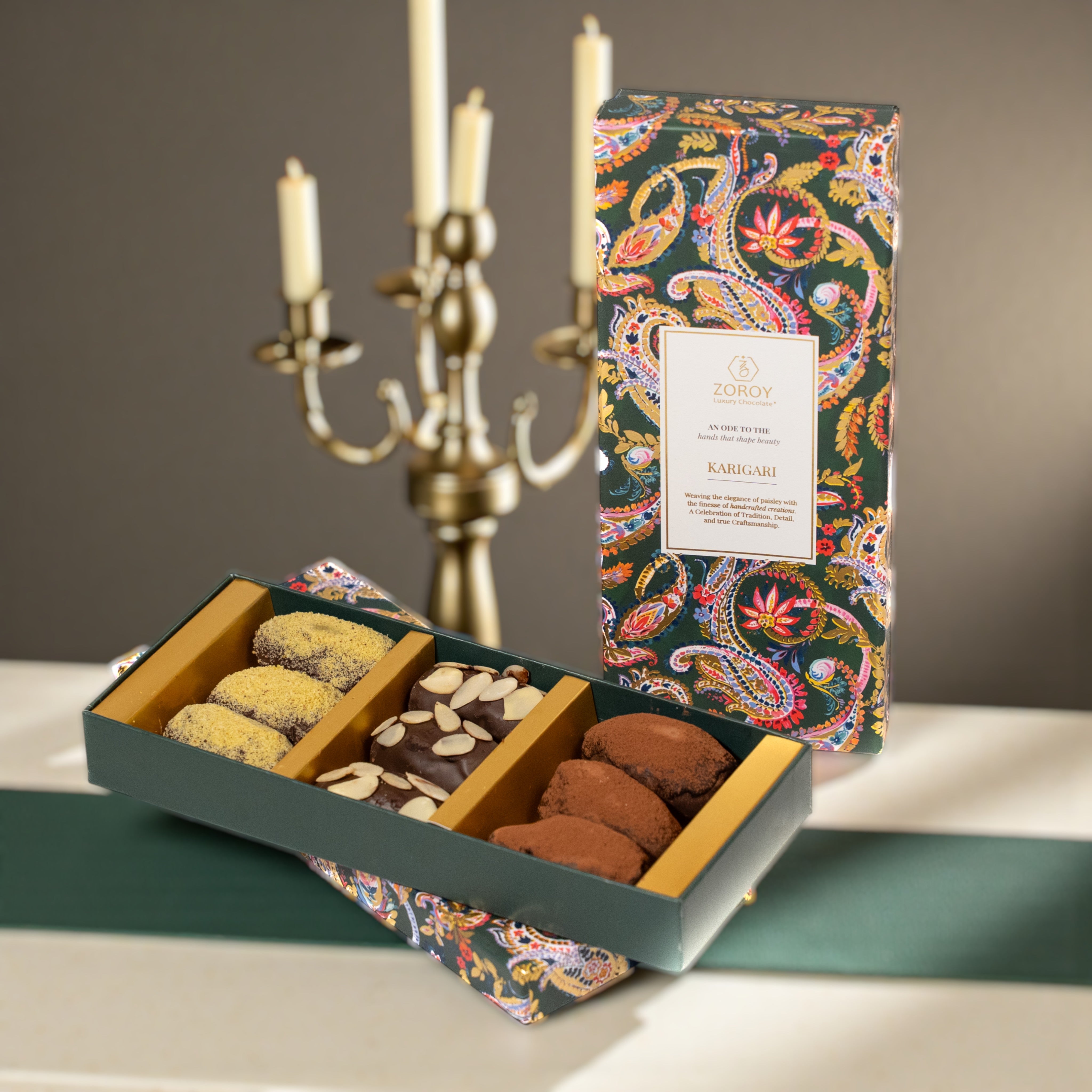 ZOROY 9 Medjool Dates Gift Box – 73% Dark Chocolate Stuffed Gourmet Assorted Dates for Eid & Ramadan