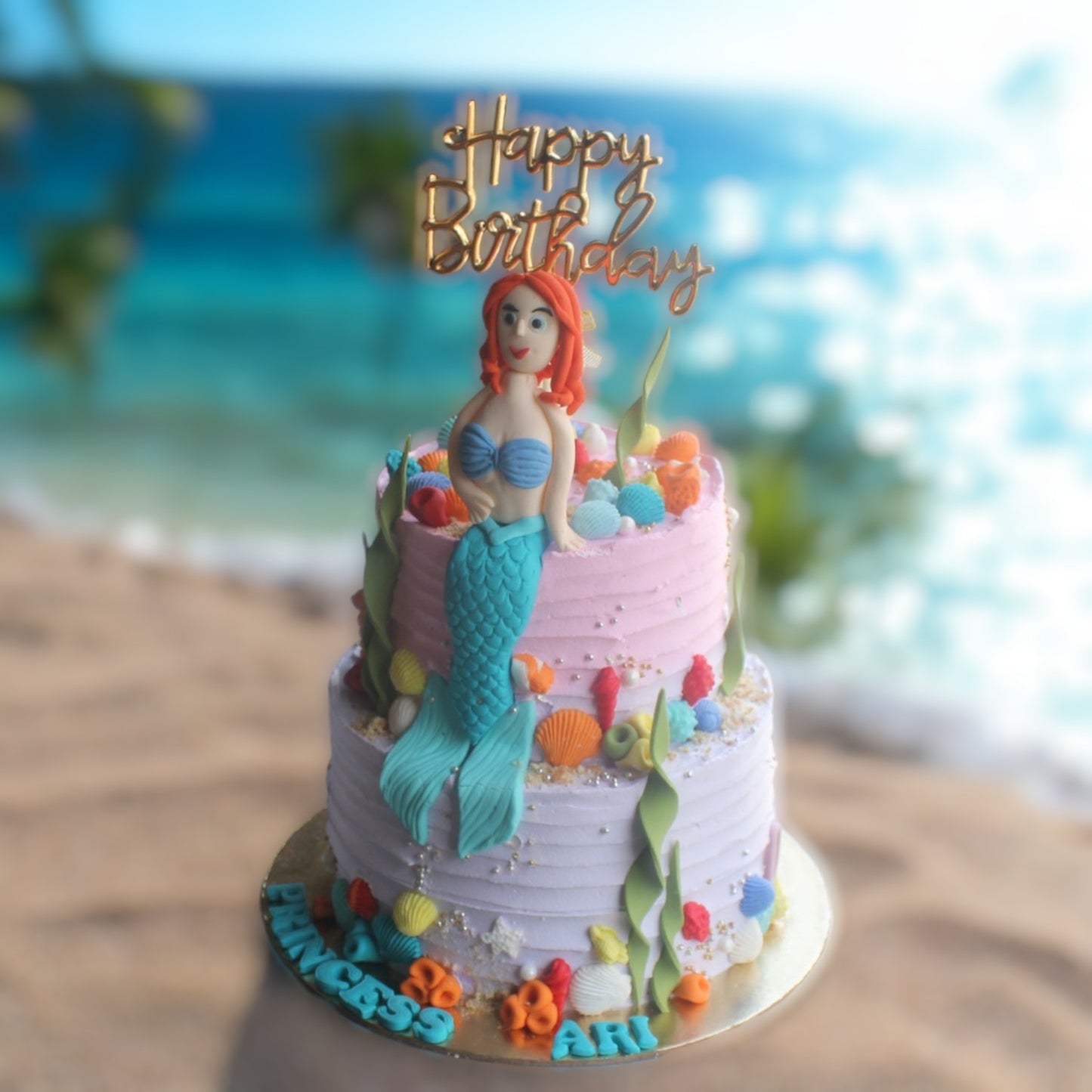 ZOROY Mermaid Theme Cake
