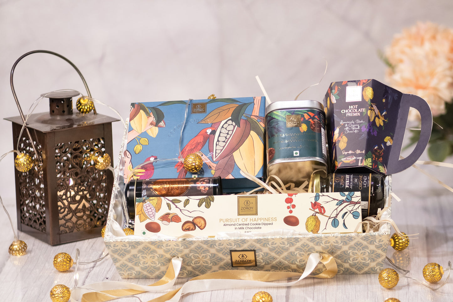 ZOROY Luxury Chocolate Moroccan Gift Combo Hamper | A Resuable Box with Assorted Gourment Goodies for Corporate Celebration Diwali Christmas Anniversary Birthday Online Chocolate Gifts Sets