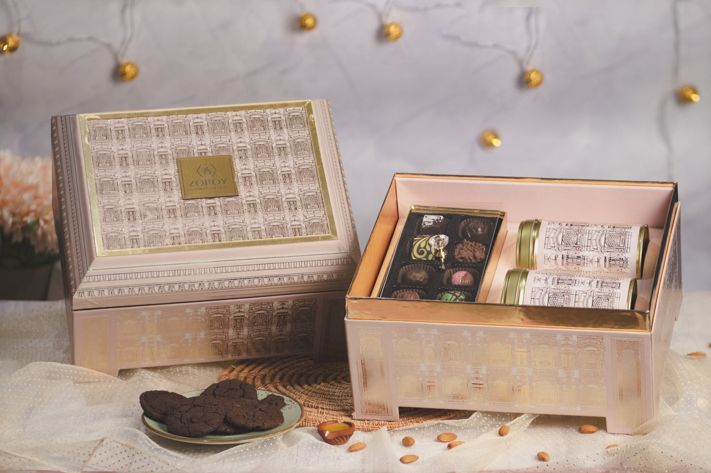 ZOROY Royal Rajwada Gift Hamper With Assorted Chocolates Dry Fruits And Cookies Combo Pack