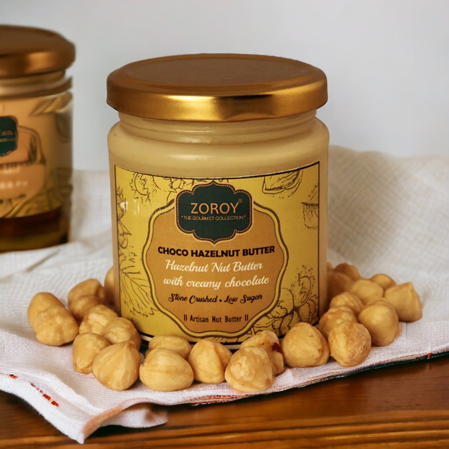 ZOROY THE FINESSE Chocolate Hazelnut butter | Gourmet nut butter | Creamy Hazelnut spread | Healthy chocolate spread | Gluten Free | 200 grams