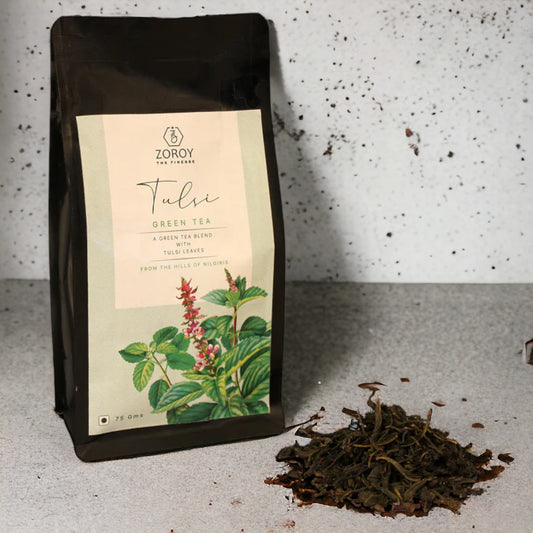 ZOROY THE FINESSE Tulsi Green tea | 100% Natural Herbal Detox | No Flavours, no oils no essences | No Additives | Rejuvinating Tulsi chai | Anti Oxidant rich | Natural immunity Booster | 75 Gms