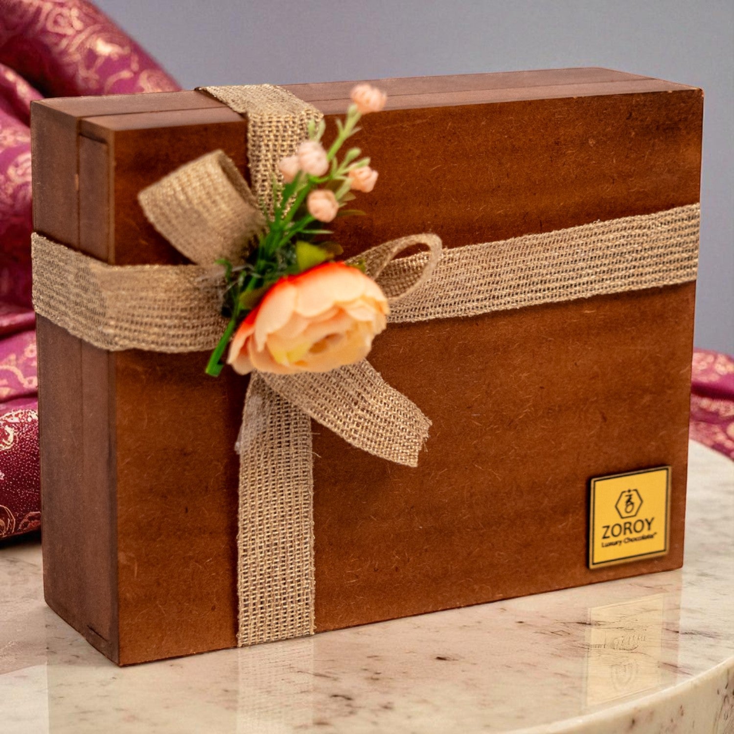 ZOROY Utsav Essential Gift Pack | Wooden Keepsake Box with Chocolates, Nuts, Diyas & Keychain | Festive Premium Diwali & Bulk Corporate Gift Box
