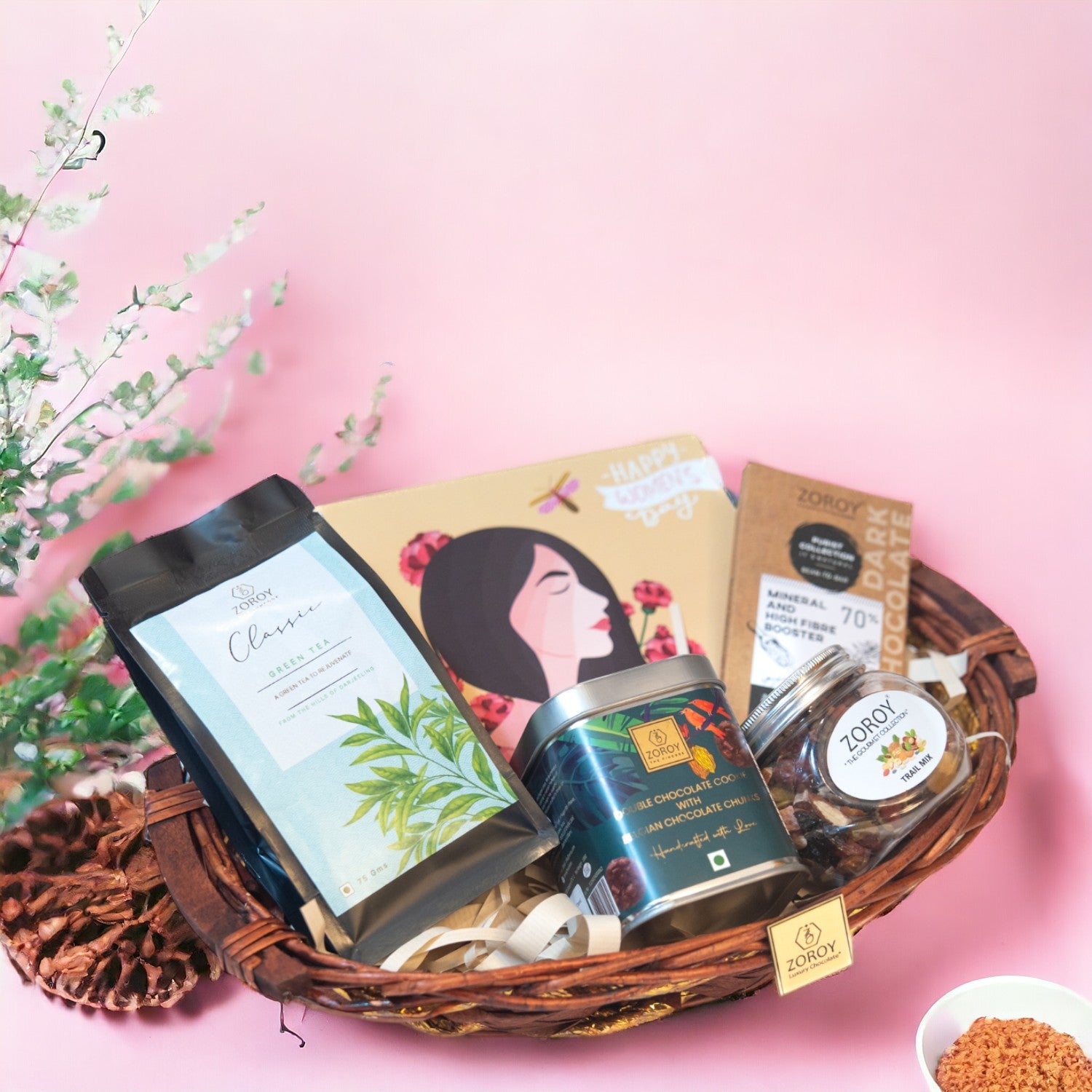 ZOROY Luxury Chocolate Gourmet Women's Day Hamper Basket Fitness and