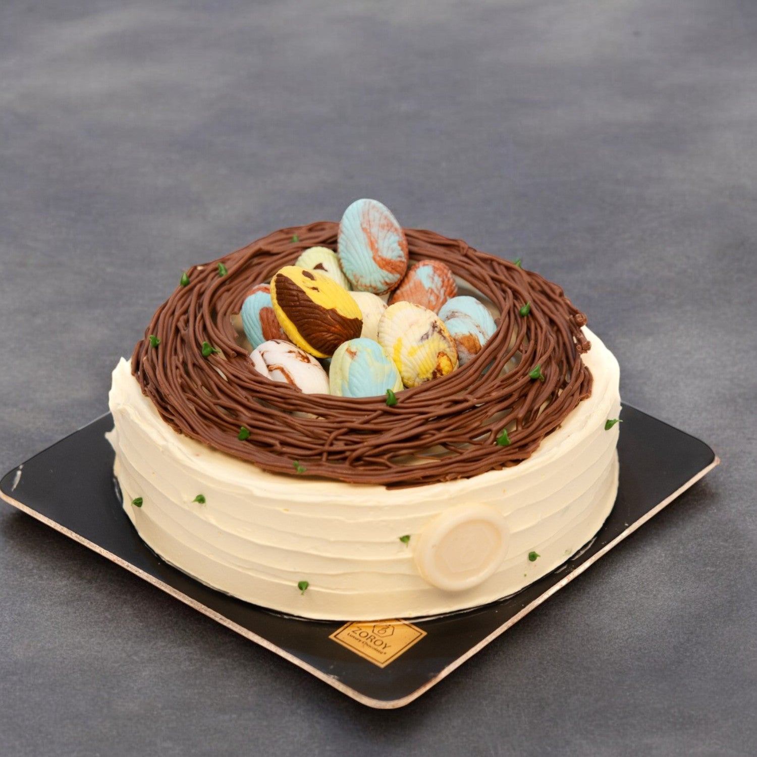 ZOROY Easter Belgian Chocolate Truffle Nest Cake 500G