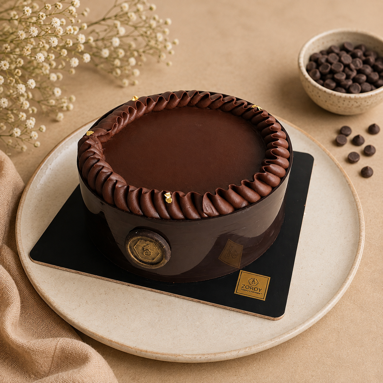 ZOROY Sugar free Eggless Belgian Truffle Chocolate Cake