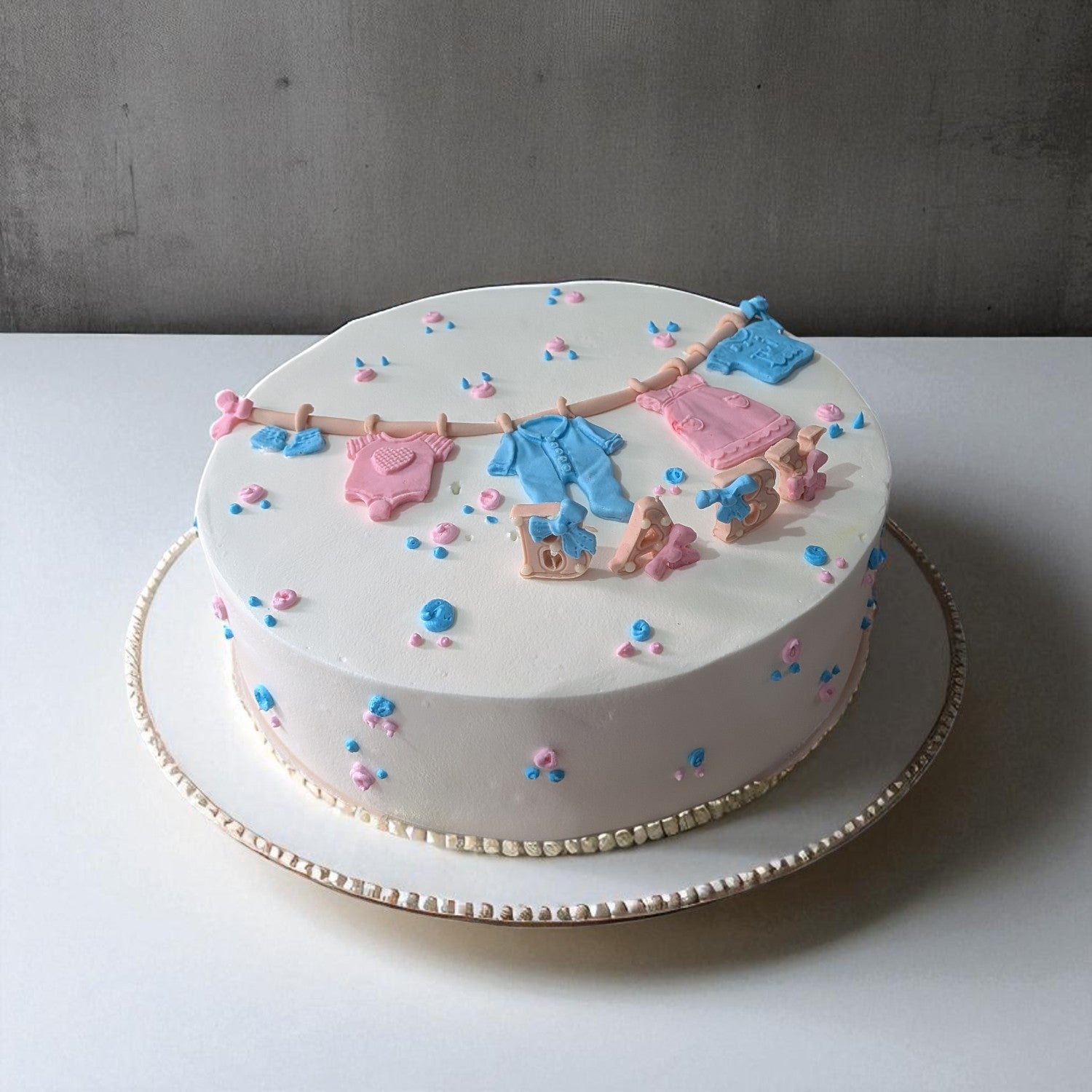 Baby Blue and Pink Cake