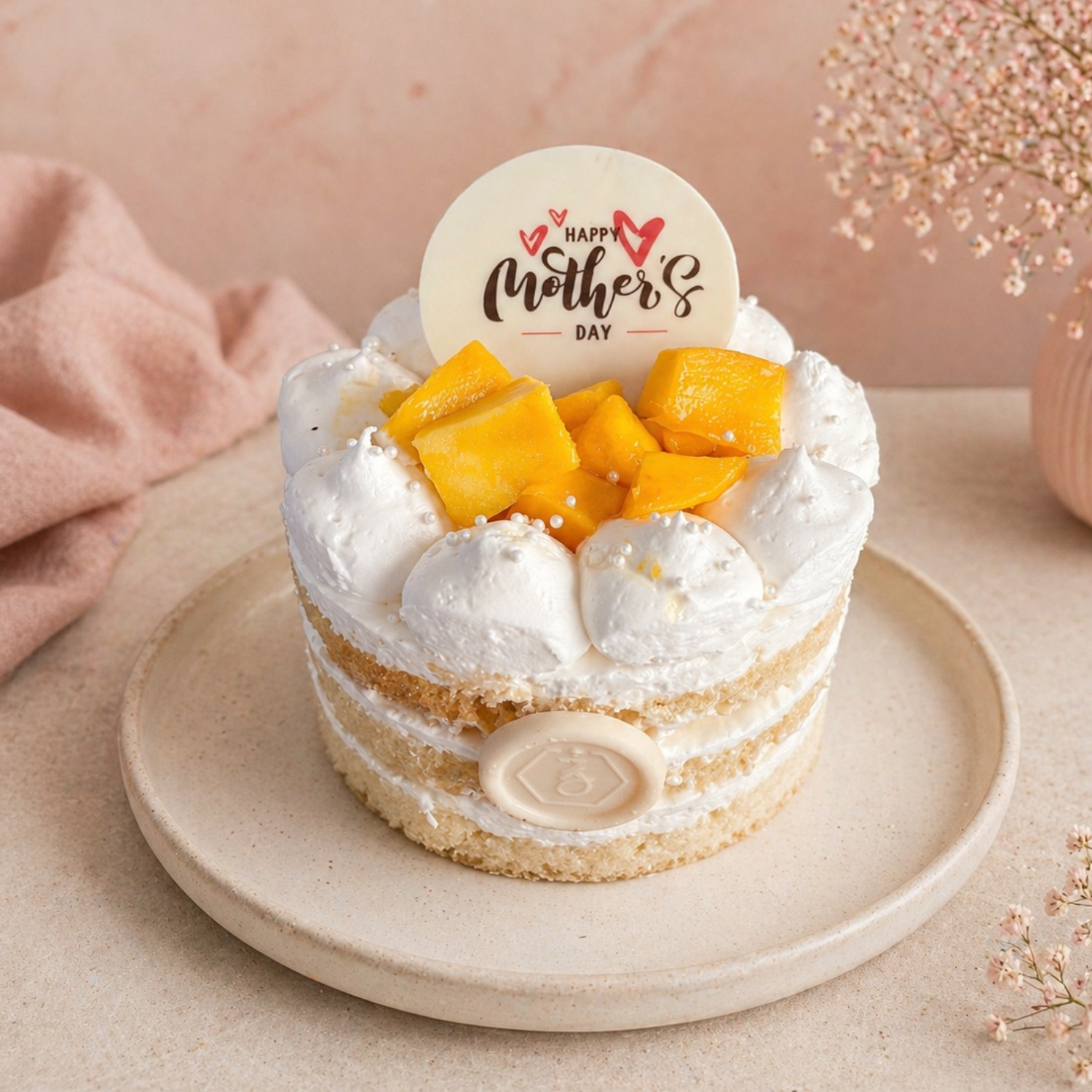 Mothers Day Guilt-Free Badami / Alphonso Light Mango Cake (No Added Sugar, Sugarfree, Eggless) – 250g