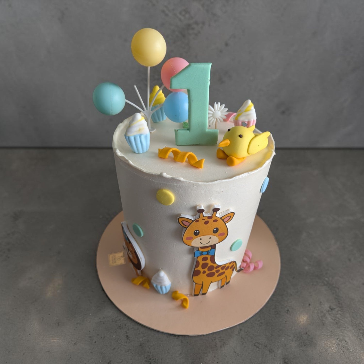 Baby's First Birthday Amimals in a party Theme Cake