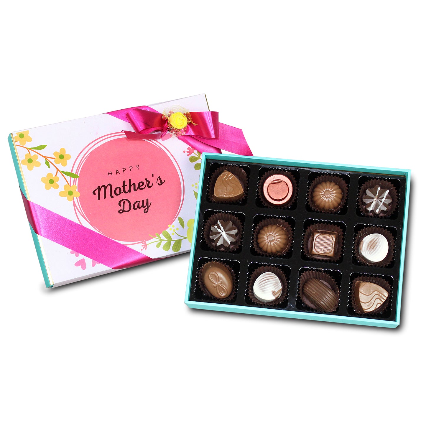 ZOROY Mother's Day Photo Box with Assorted Delite 12 Chocolate Gift Pack - 132 Gms