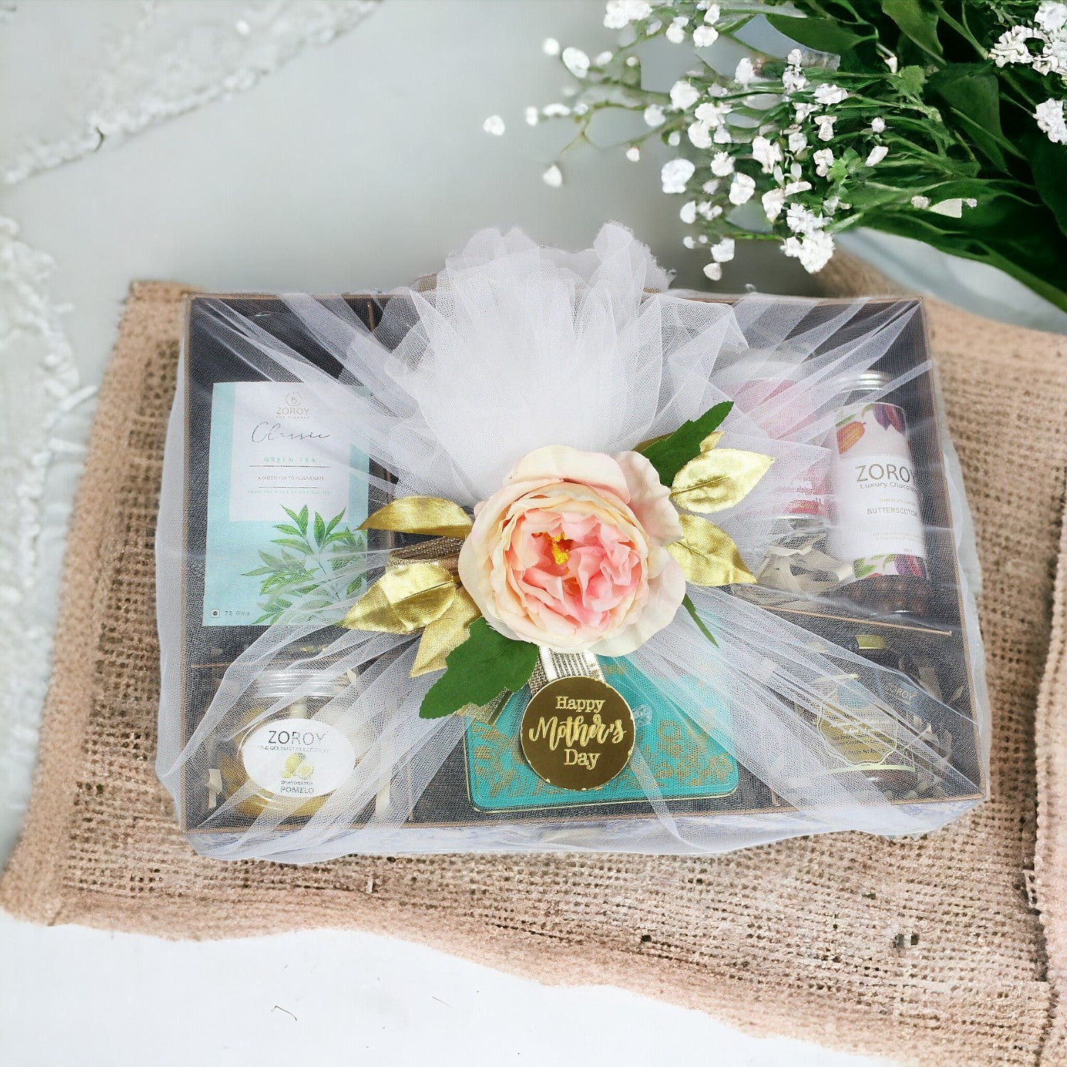 ZOROY Luxury Chocolate Mothers Day Everything Special Neel Gift Hamper With Assorted Milk & Dark Chocolates Dry Fruits Nuts For Corporate Diwali Birthday Anniversary Wedding Online Gifts Combo Pack