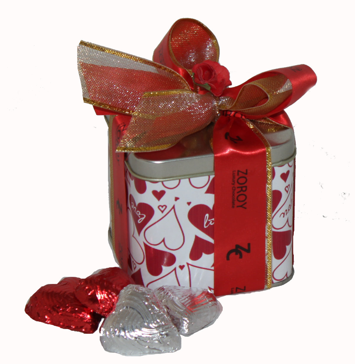 ZOROY Silver Heart Tin - 20 chocolates