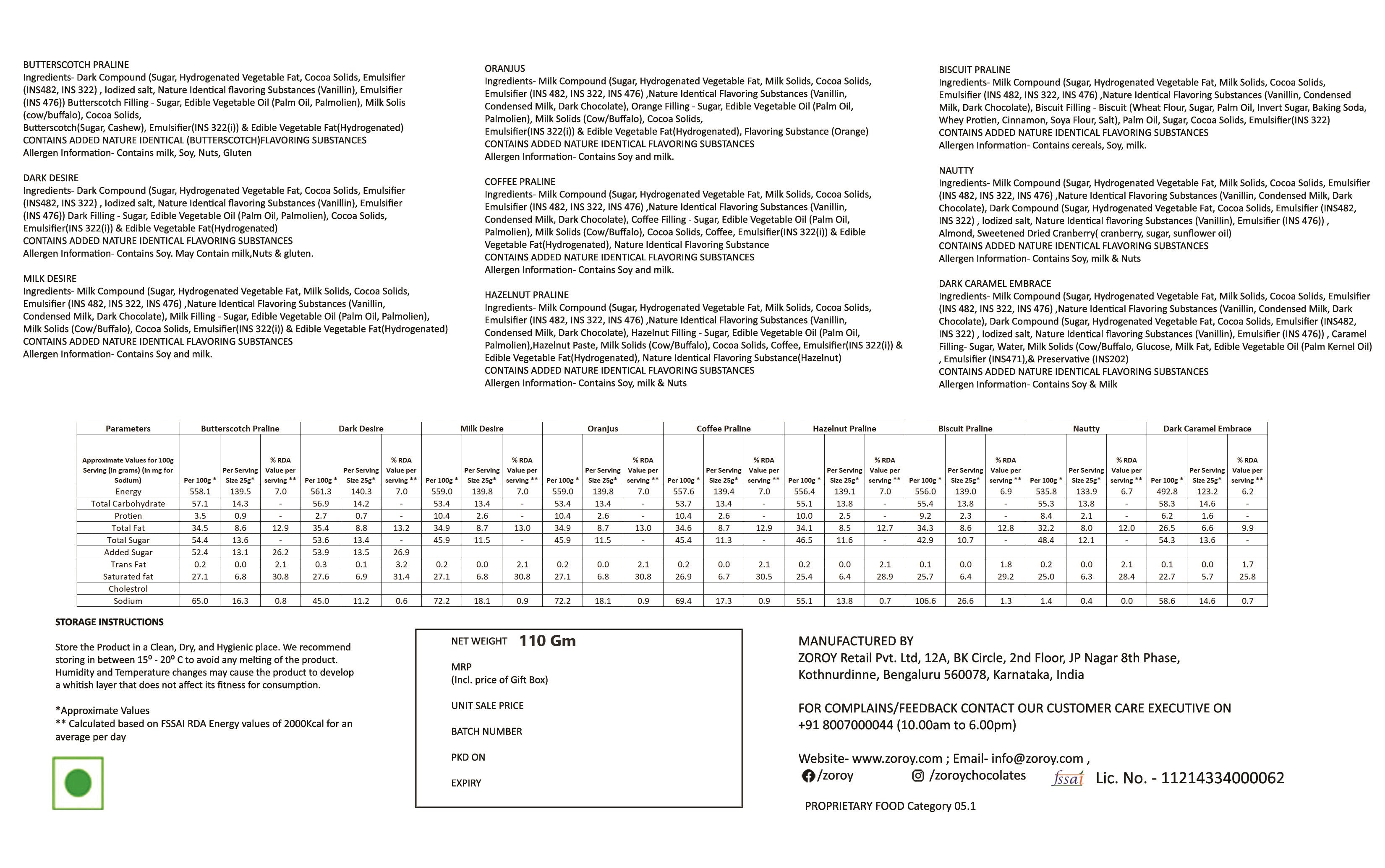 ZOROY Personalised Photo Gift Box with 12 Assorted Pralines