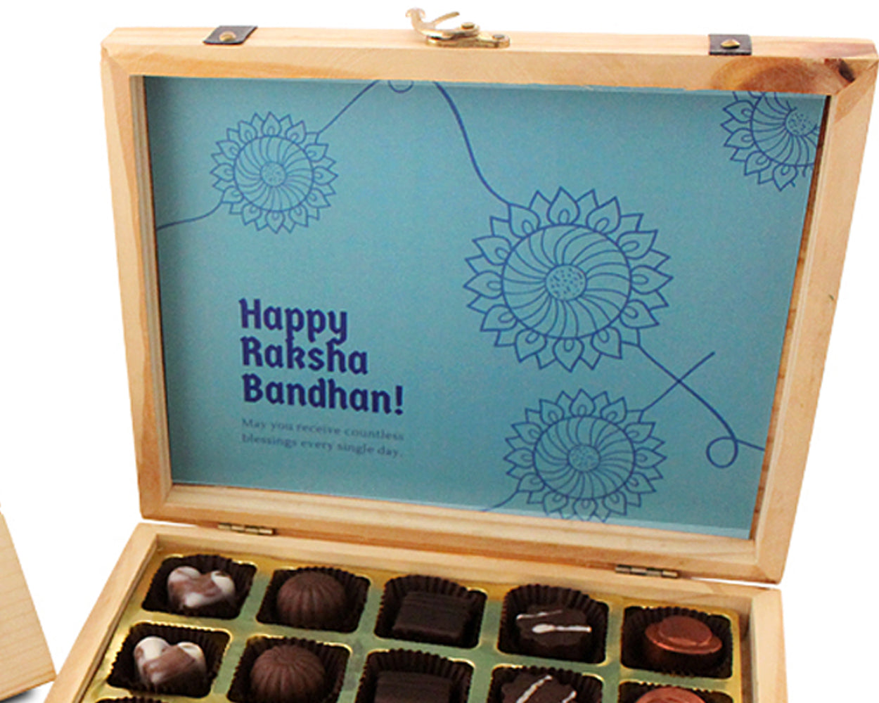 ZOROY Luxury Chocolate Rakhi Chocolate Gift for Brother |Pine Wood Box |Rakhi Gift for Brother and Bhabhi |Rakhshabandhan gift for sister| Rakhi gift combo | rakhi chocolate pack | Complimentary Rakhi