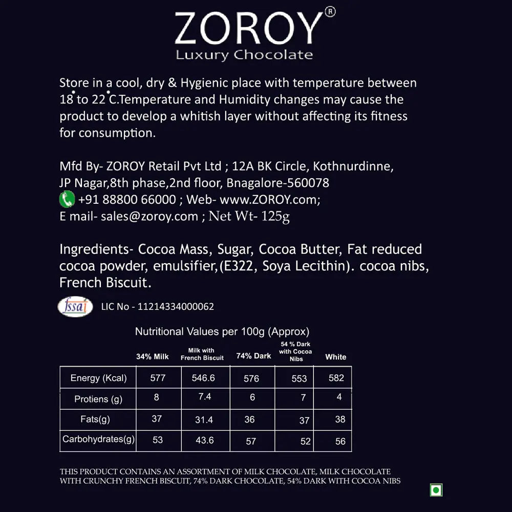 ZOROY 5 Belgian Bar set The Gourmet Gallery box