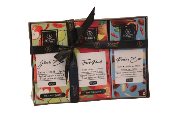 ZOROY LUXURY CHOCOLATE Sleigh Hamper | Box of 4 fruit bars | Pack of handcrafted cookies | 175G rich alcohol free dense plum cake | Studded candle | 100G Pure Belgian chocolate coated butterscotch nuts