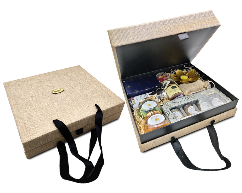 ZOROY Jute hamper briefcase box