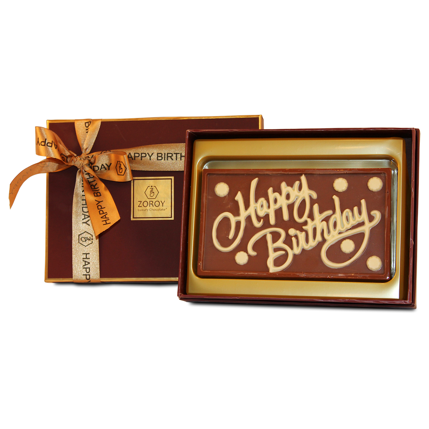 ZOROY Signature Belgian Style Personalised Happy Birthday embossed Bas - 200 Gms