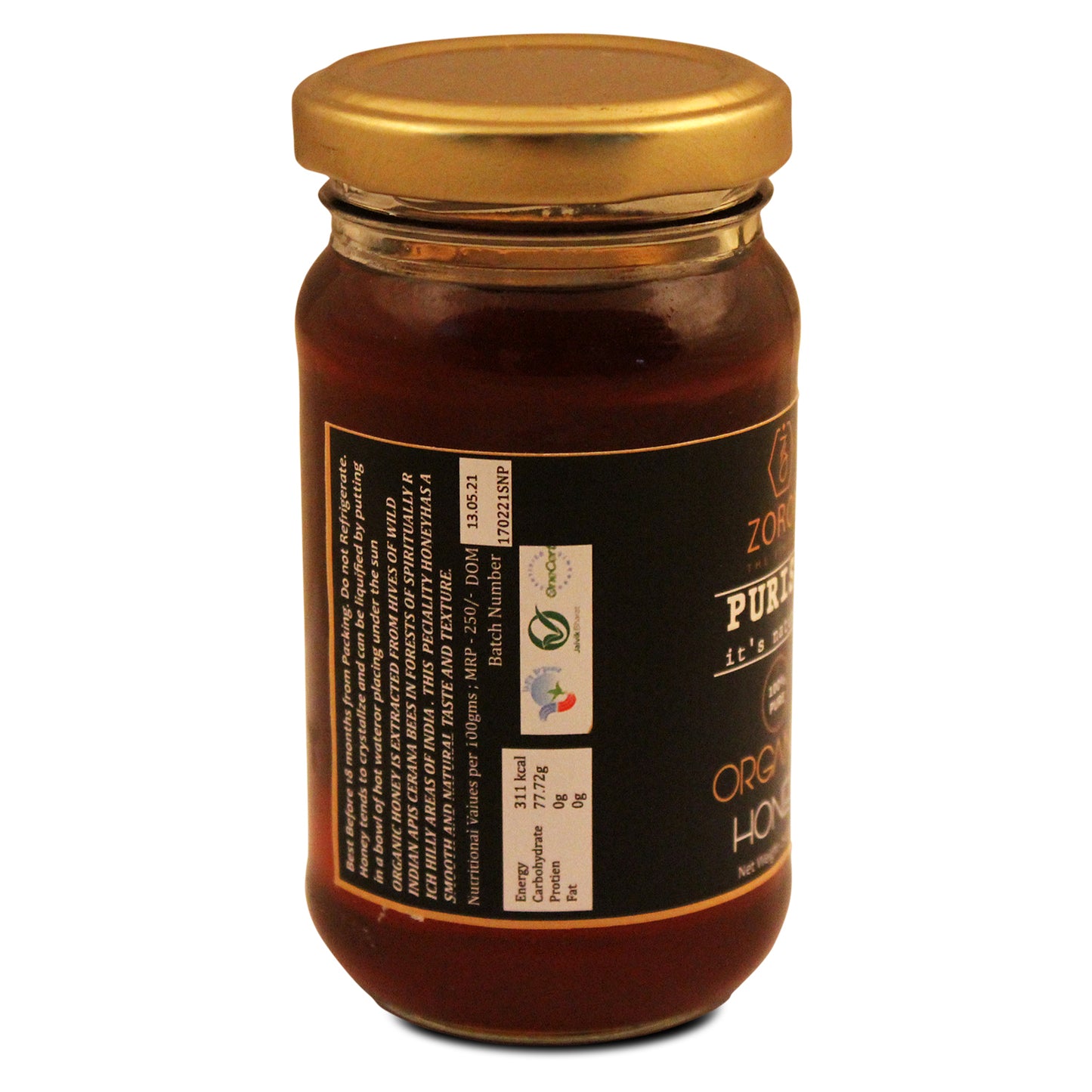 ZOROY THE FINESSE 100% Pure Honey Organic Honey cultivated from Himalyas Wild forest Honey | Best Honey for Family | Natural Honey | No Sugar adulteration | 250 Grams