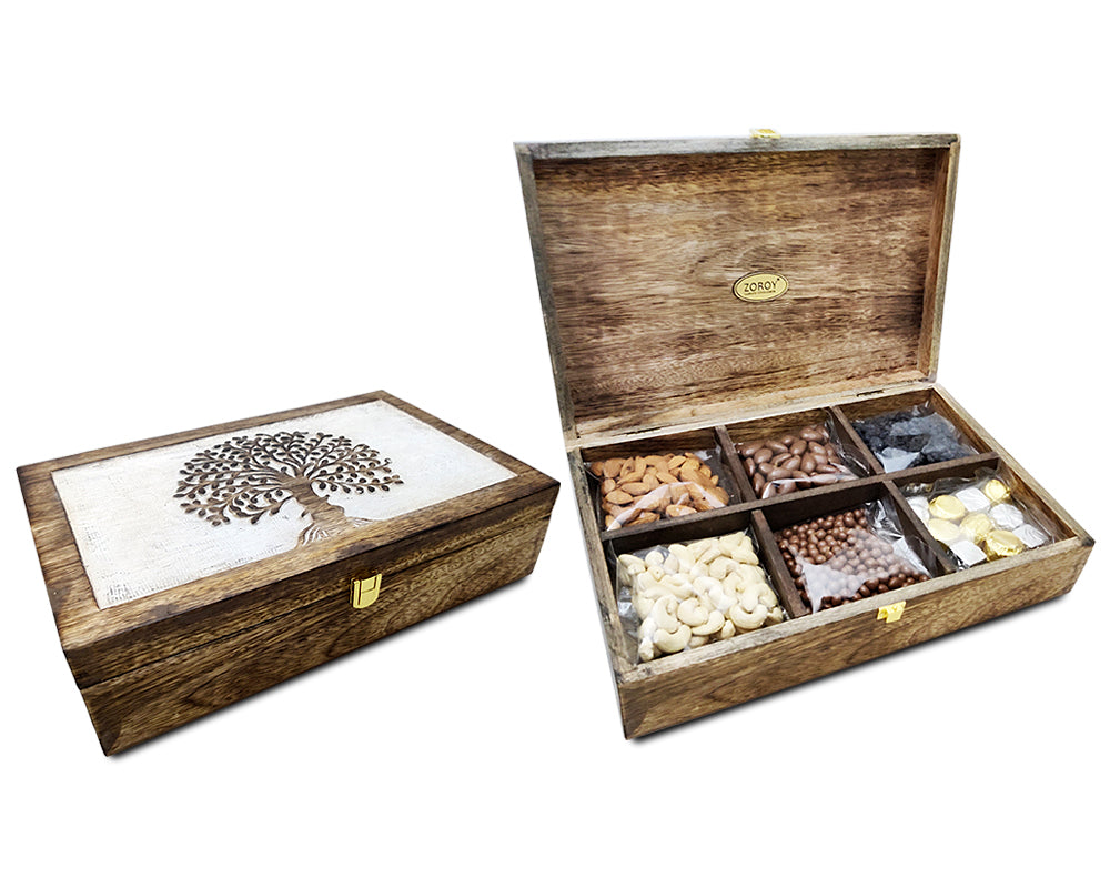 ZOROY Tree of life wood box hamper