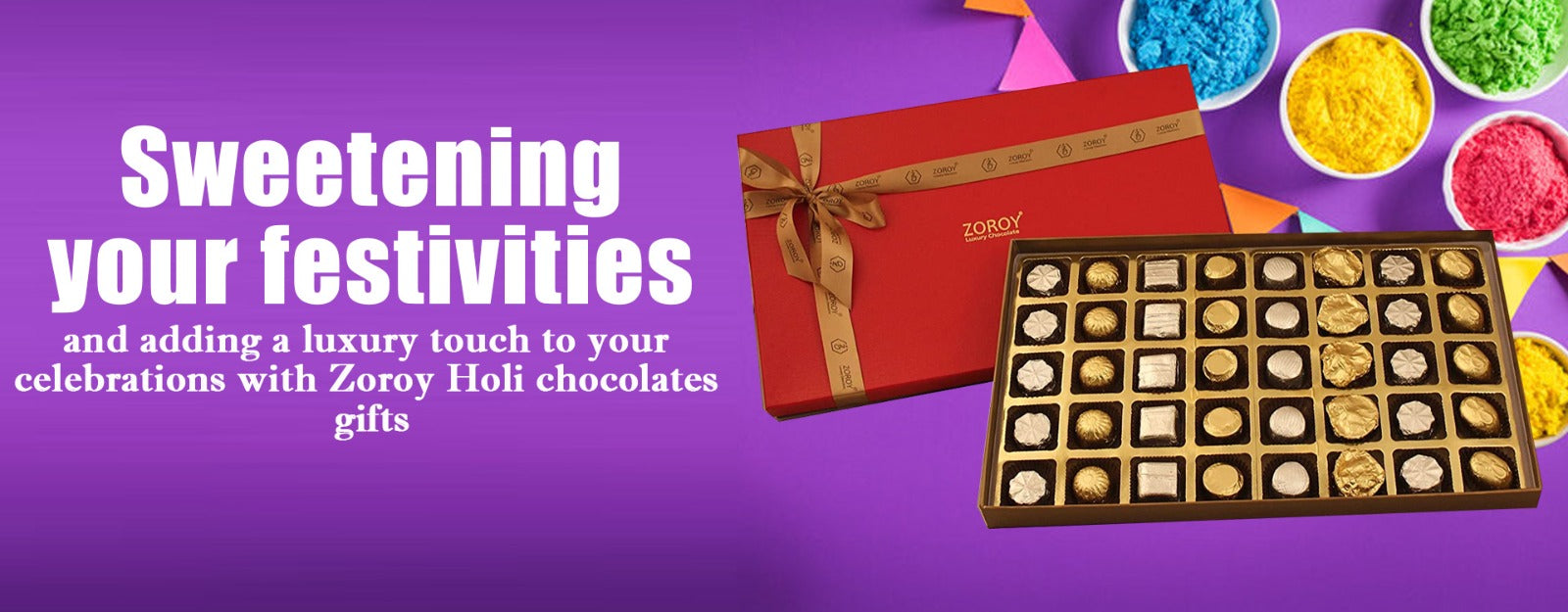 Sweetening your festivities and adding a luxury touch to your celebrations with Zoroy Holi chocolates gifts
