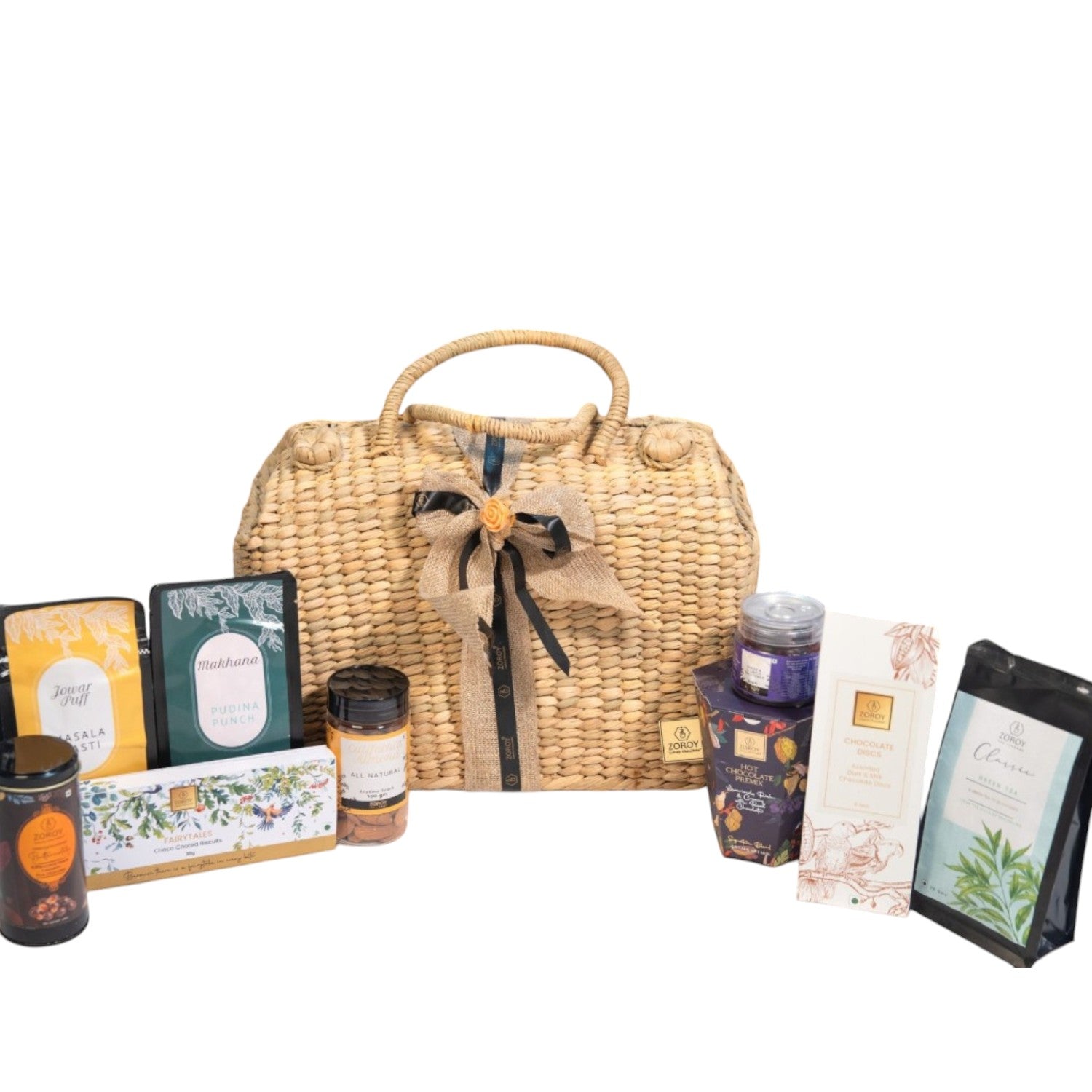 ZOROY PICNIC GIFT BASKET HAMPER SEASON 2 | snacks | nuts | chocolates | mixed berry| Hot chocolate Premix |green tea | Ideal for Holiday Christmas New Year and Corporate Gifts | everyday gifts