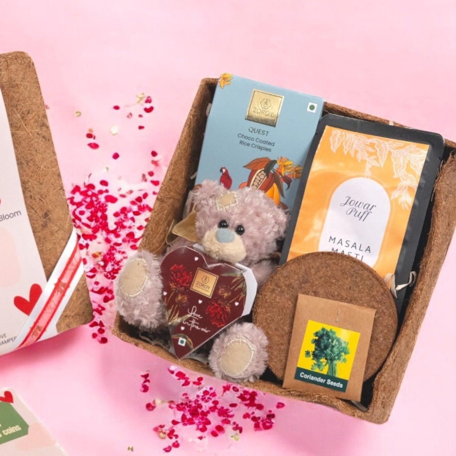 ZOROY Luxury Chocolate Love Blooms Evergreen Growing Love Hamper | Propose day | Kiss day | Teddy Day | Hug Day | Chocolate Day | Promise Day | Girlfriend/ Boyfriend/ Husband/ Wife | Ideal for Valentine Anniversary Birthday