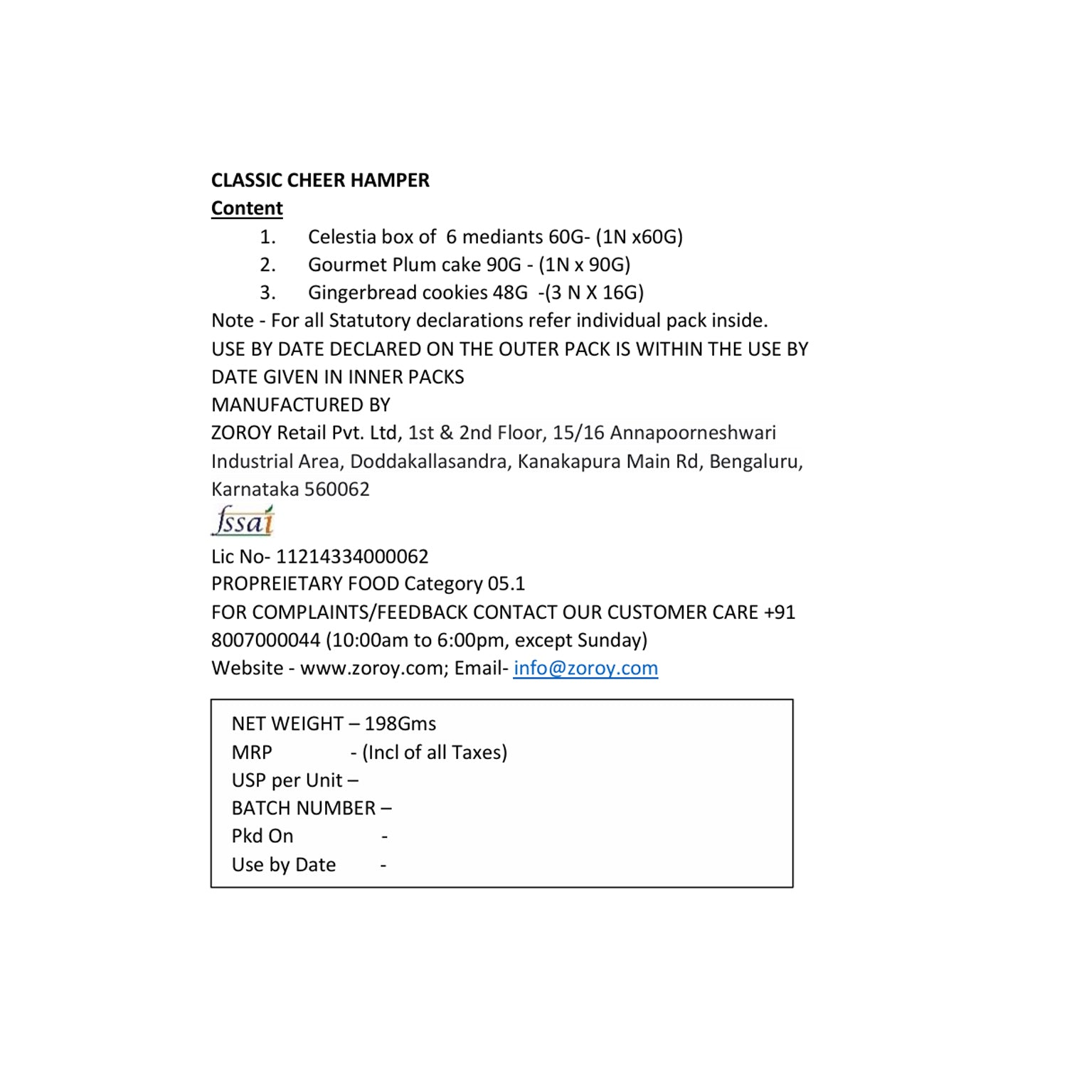 ZOROY Classic Cheer Christmas Gift Hamper | Leather Feel Basket with Plum Cake, Gingerbread cookie and Star box of 6 Chocolate Mediants | Festive, Secret Santa & Corporate Gifting