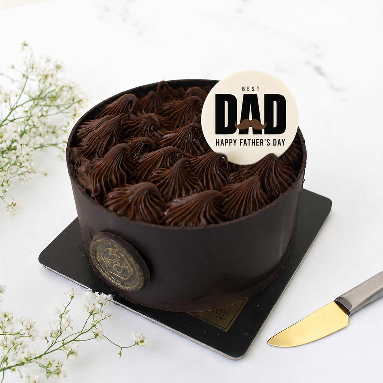 ZOROY Father's Day Guilt-Free Light Belgian Truffle Bento Cake (No Added Sugar, Sugarfree, Eggless) – 350g